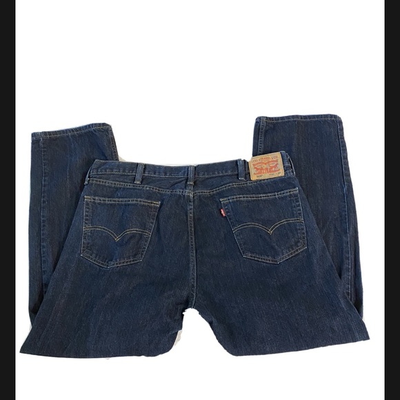 LEVI'S Strauss 505 Straight Fit Dark Wash Jeans W40x30L - Picture 4 of 15